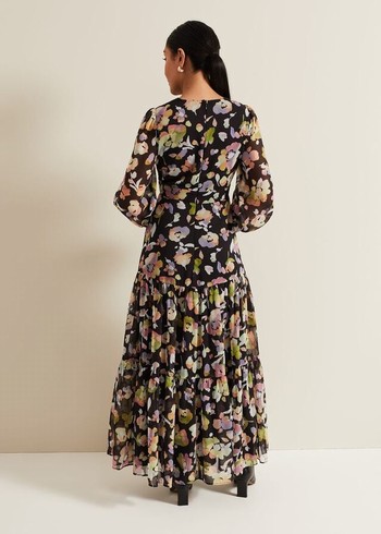 Phase Eight Petite Sandra Floral Dress Black/Multicolor Canada | GILZHM-836